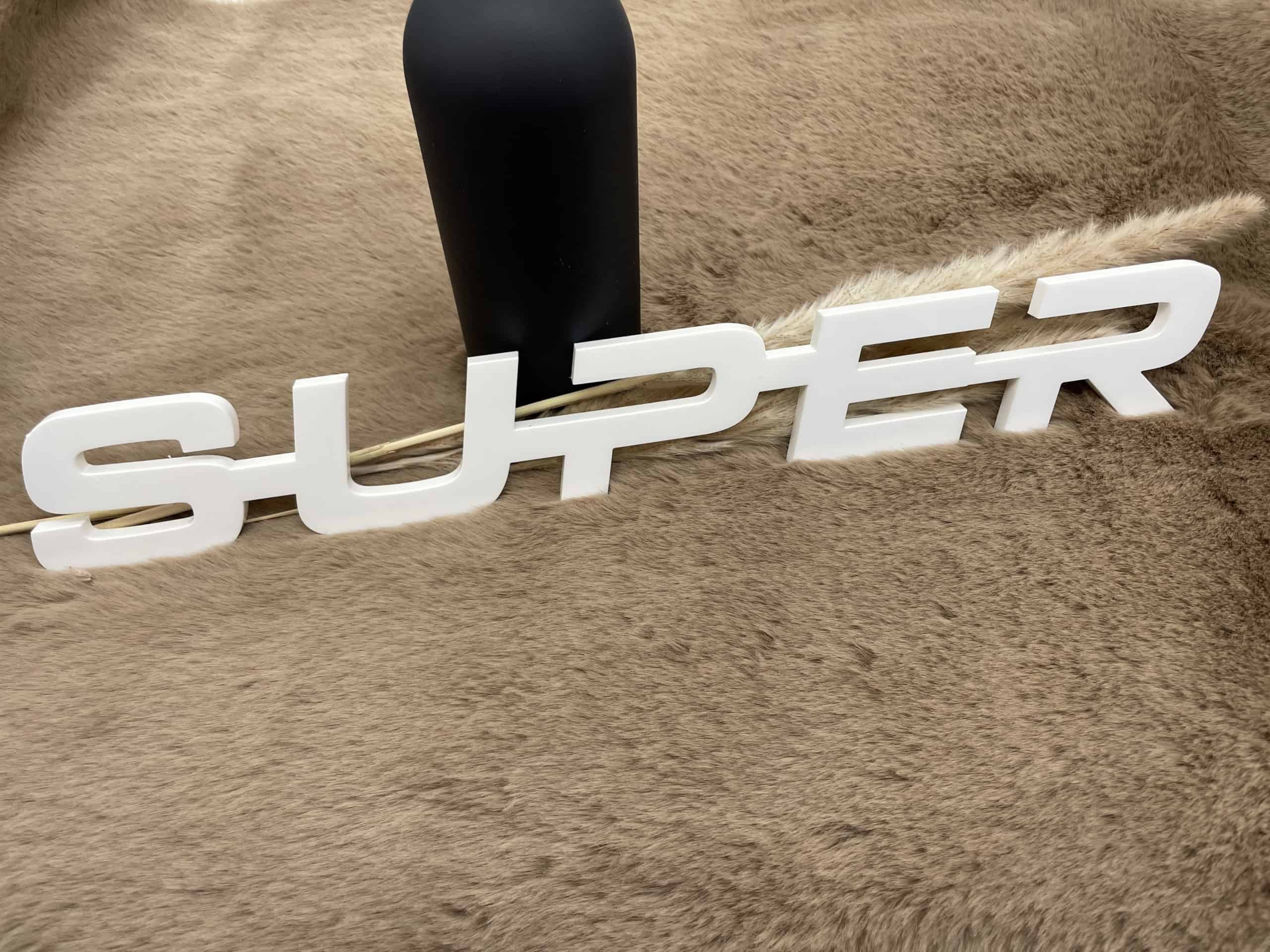 Super 2.0 Logo - Plexiglas Wit - 8mm