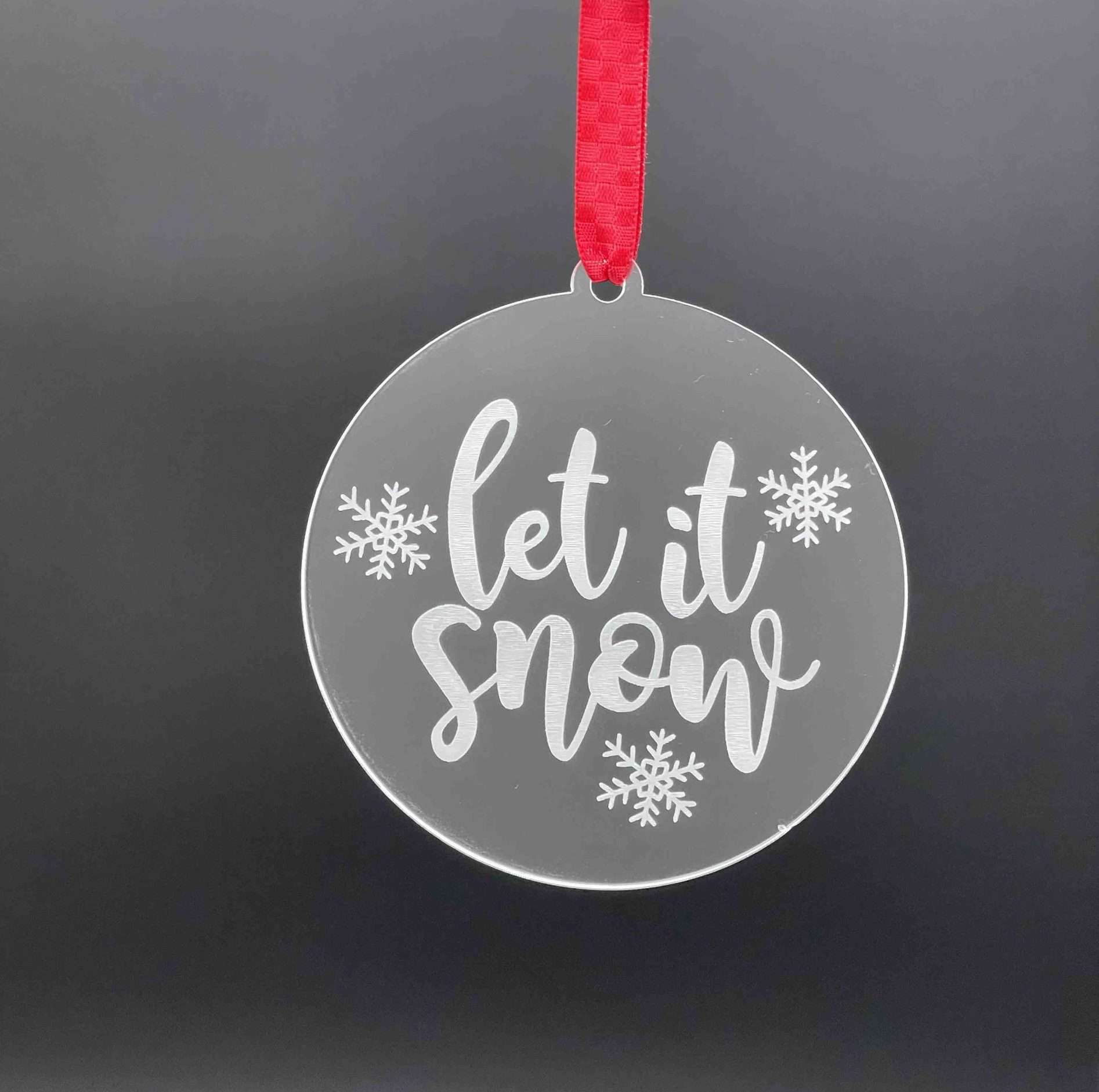 "Let it snow" Plexiglazen Kerstbal 10cm